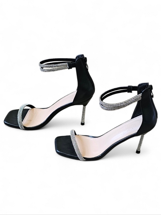 Charlotte Russe Black Rhinestone Heel Sandals Size 10 - Picture 5 of 10